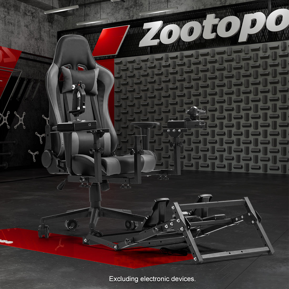 Zootopo Adjustable Flight Racing Simulator Cockpit with Seat Pedal Frame Fit for Thrustmaster Hotas Warthog/Logitech G29 G920,Simple Storage Multi-Function Home Office Use,No Joystick,Shifter,Pedal