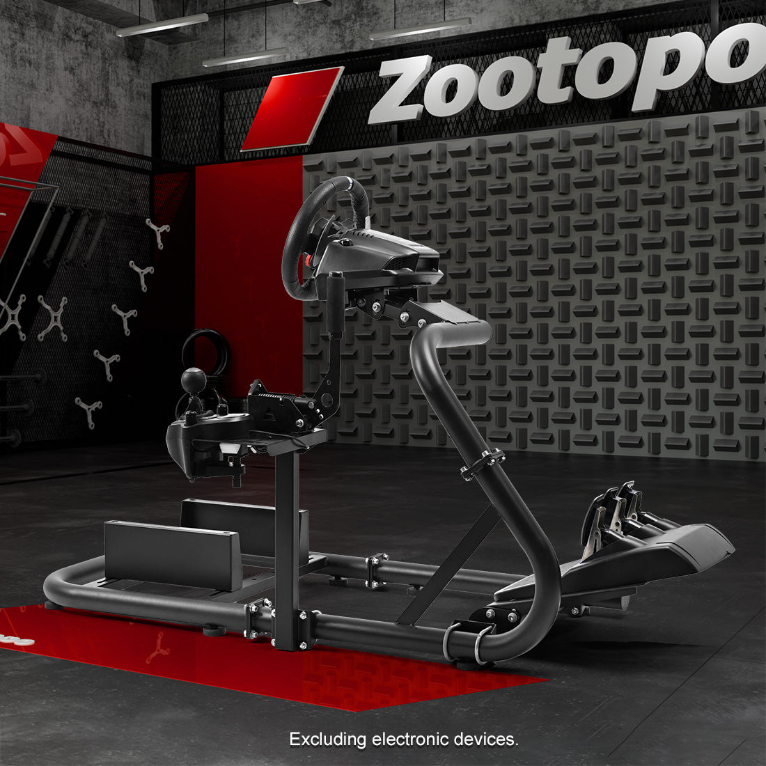Zootopo Racing Sim Cockpit Wheel Stand fits for Logitech/Thrustmaster g25,g27,g923,t3pa,T248x,T80,T300RS TX, 50mm Round Tube Freedom Upgrade Steering Wheel Pedal Seat Not Included