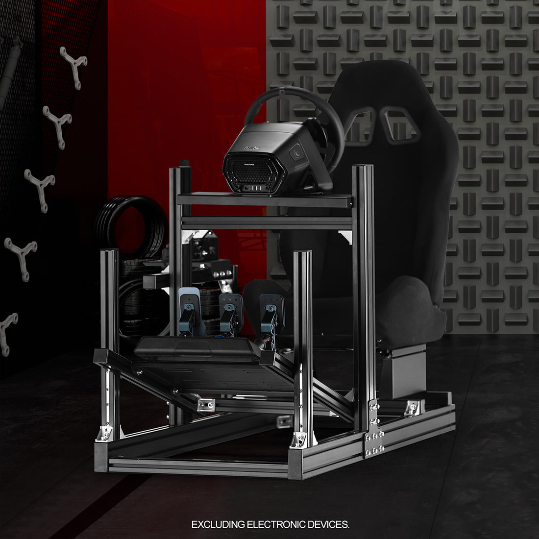 Zootopo 8040 Aluminum Profile Racing Sim Cockpit with Black Seat Fit Logitech G923 G920, Adjuatable Driving Simulator Cockpit Not Include Steering Wheel,Pedals,Handbrake