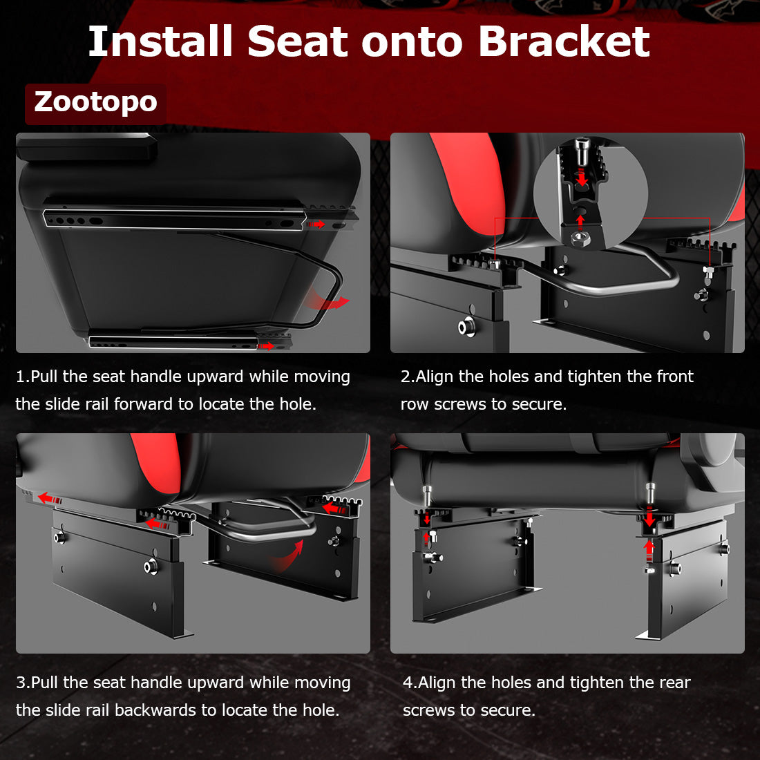 Zootopo Adjustable Sim Racing Cockpit with Red Seat Monitor Frame, Fit for Logitech/Thrustmaster/Fanatec G920 G923 G29 T80, Frame Double Arm Reinforcement, No Steering Wheel,Pedal,Handbra,Display