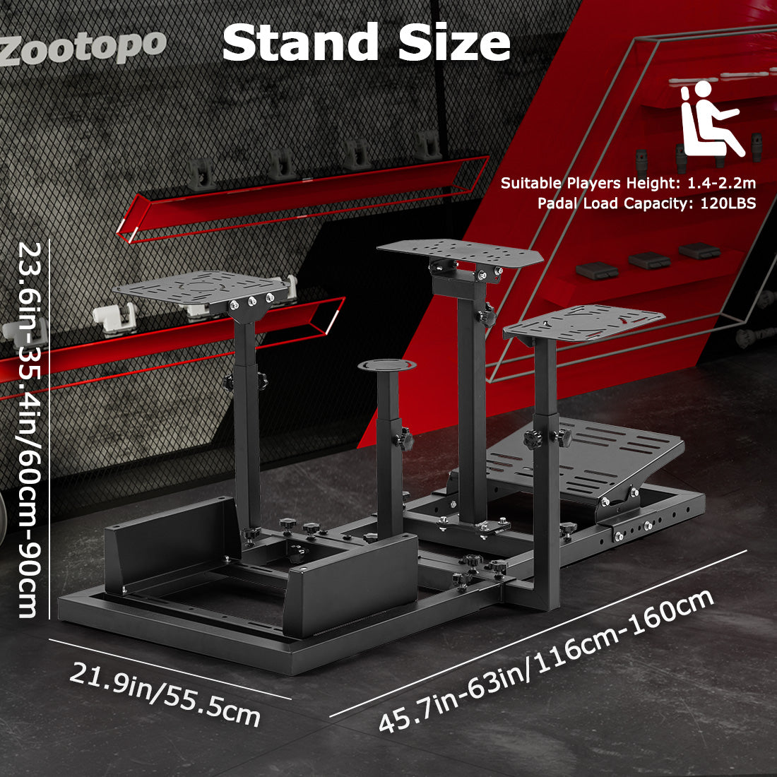 Zootopo Flight Simulator Cockpit Multi-Purpose Kit, compatible with HOTAS Warthog, G Saitek, Logitech G920 G923 T80 T150 and other models, without steering wheel mounts, foot pedals, hand brakes, throttles, joysticks and seats.