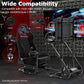 Zootopo Adjustable Sim Racing Cockpit with Black Seat Monitor Frame, Fit for Logitech/Thrustmaster/Fanatec G920 G923 G29 T80, Frame Double Arm Reinforcement, No Steering Wheel,Pedal,Handbra,Display