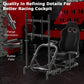 Zootopo Professional Racing Simulator Cockpit with TV Stand&Seat, Fit for Logitech G920/Thrustmaster/Moza, Streamlined Dual-arm Design, No Wheel, Pedals, Handbrake, and Monitor