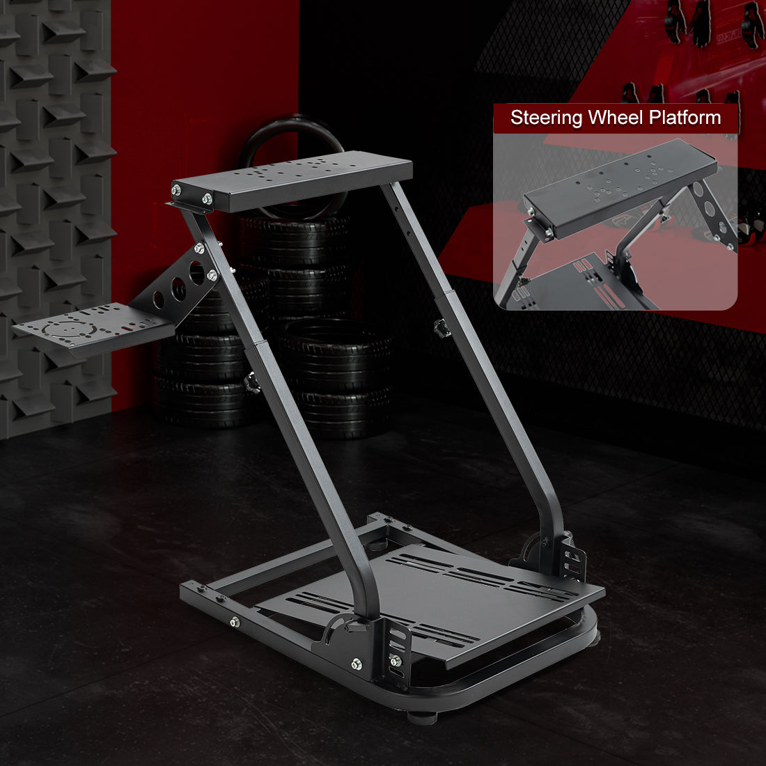 Zootopo Racing Wheel Stand with Gear Shifter and Pedal Mount, Fit for Logitech G25 G27 G29/Thrustmaster T150 T248,  Multi-position Adjustable Racing Cockpit with Easy Storage, Not Include Steering Wheel, Pedal and Handbrake