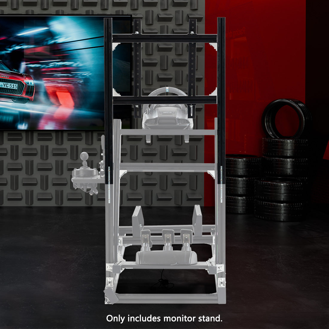 Zootopo 4040 Aluminum Profile Monitor Stand for Racing Simulator Cockpit Compatible with 27-65 Inch Display TV Mount,Adjustable Height,No Steering Wheel,Shift Lever,Pedals,TV,Seat and Cockpit