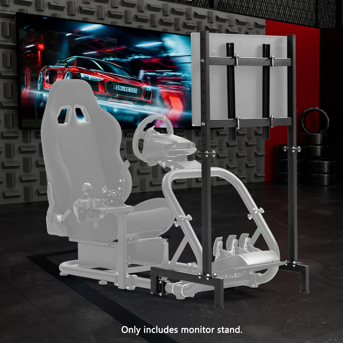 Zootopo Racing Sim Monitor Mount for Racing Simulator Cockpit Support Monitor from 24 to 60 inch,Stable Height Position,Adjustable Driving Display Stand for TV and PC Monitor,NO Steering Wheel,Shift Lever,Pedals,TV,Seat and Cockpit