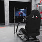 Zootopo Professional Racing Simulator Cockpit with TV Stand&Seat, Fit for Logitech G920/Thrustmaster/Moza, Streamlined Dual-arm Design, No Wheel, Pedals, Handbrake, and Monitor