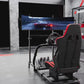 Zootopo Professional Racing Simulator Cockpit Frame with Red Seat&Triple Monitor Stand, Fit for Logitech G920/Thrustmaster/Moza, Shifter Platform Upgrade, No Wheel, Pedals, Handbrake and Monitor
