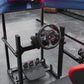 Zootopo 3060 Aluminum Profile Racing Simulator Cockpit with Red Seat and Triple-monitor Setup, Fit for Thrustmaster,for Fanatec,for Logitech G29 , Adjustable Driving Simulator Cockpit, Does Not Include Steering Wheel, Pedals, or Handbrake