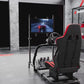 Zootopo Professional Racing Simulator Cockpit Frame with Red Seat&Monitor Stand, Fit for Logitech G920/Thrustmaster/Moza, Streamlined Dual-arm Design, No Wheel, Pedals, Handbrake and Monitor
