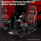 Zootopo G920 Racing Simulator Cockpit with Red Seat Frame Large Round Tube Stable and Adjustable Racing Wheel Stand Fit for Logitech G25 G27 G29 G920 Thrustmaster T80 T150 Wheel, Pedals and Shifter Not Include