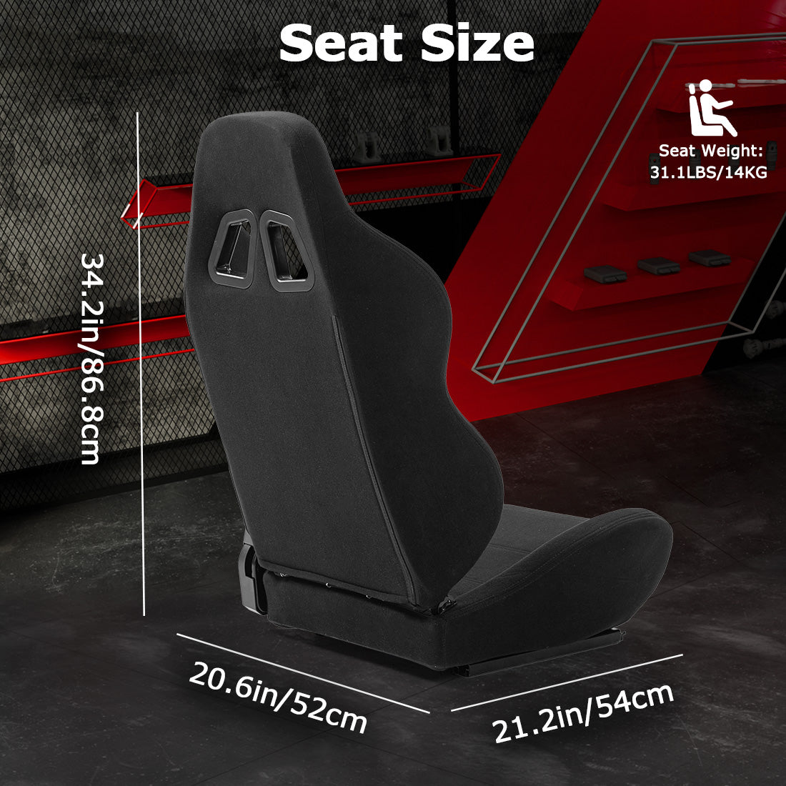 Zootopo Flight Simulator Cockpit with Black Seat Fit for Fanatec/Moza/Logitech X52 PRO/THRUSTMASTER A10,T.16000M FCS Adjustable Versatile,No Joystick,Handbrake,Shifter,Pedals,Steering Wheel,TV Mount