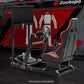 Zootopo 8040 Aluminum Profile Racing Simulaor Cockpit with Red Seat & Monitor Frame Fit for Logitech/Thrustmaster/Fanatec G920,G923&T80 Professional,F1 Trunk,No Handbrake,Pedals,Steering Wheel
