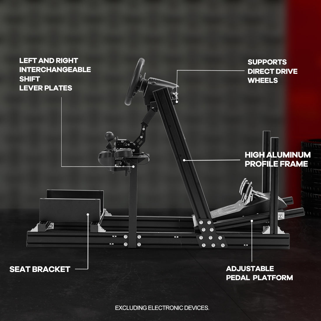Zootopo 8040 Aluminum Profile Racing Simulaor Cockpit Fit for Logitech/Thrustmaster/Fanatec/Moza G920,G923 Professional&Expandability,F1 Trunk,No Seat,Handbrake,Pedals,Steering Wheel