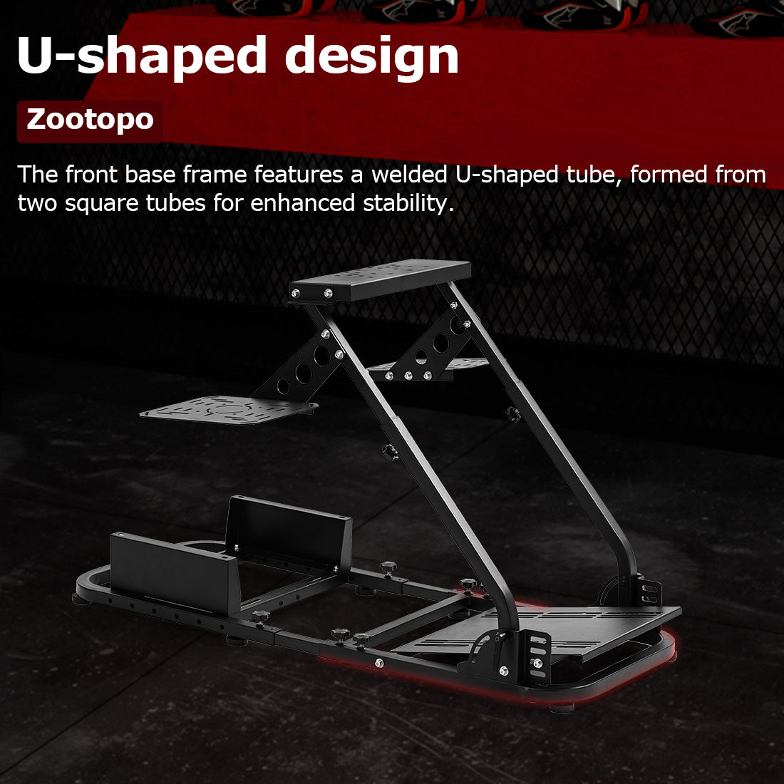 Zootopo Flight Racing Simulator Stand Fit for Fanatec/Moza/Logitech X52 PRO/Thrustmaster A10,T.16000M FCS Adjustable Versatile,No Joystick,Handbrake,Shifter,Pedals,Steering Wheel,TV Mount,Seat