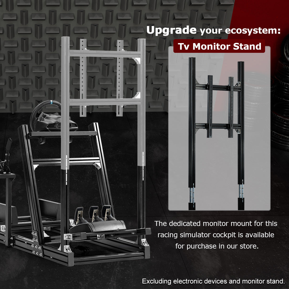 Zootopo 8040 Aluminum Profile Racing Simulaor Cockpit Fit for Logitech/Thrustmaster/Fanatec/Moza G920,G923 Professional&Expandability,F1 Trunk,No Seat,Handbrake,Pedals,Steering Wheel