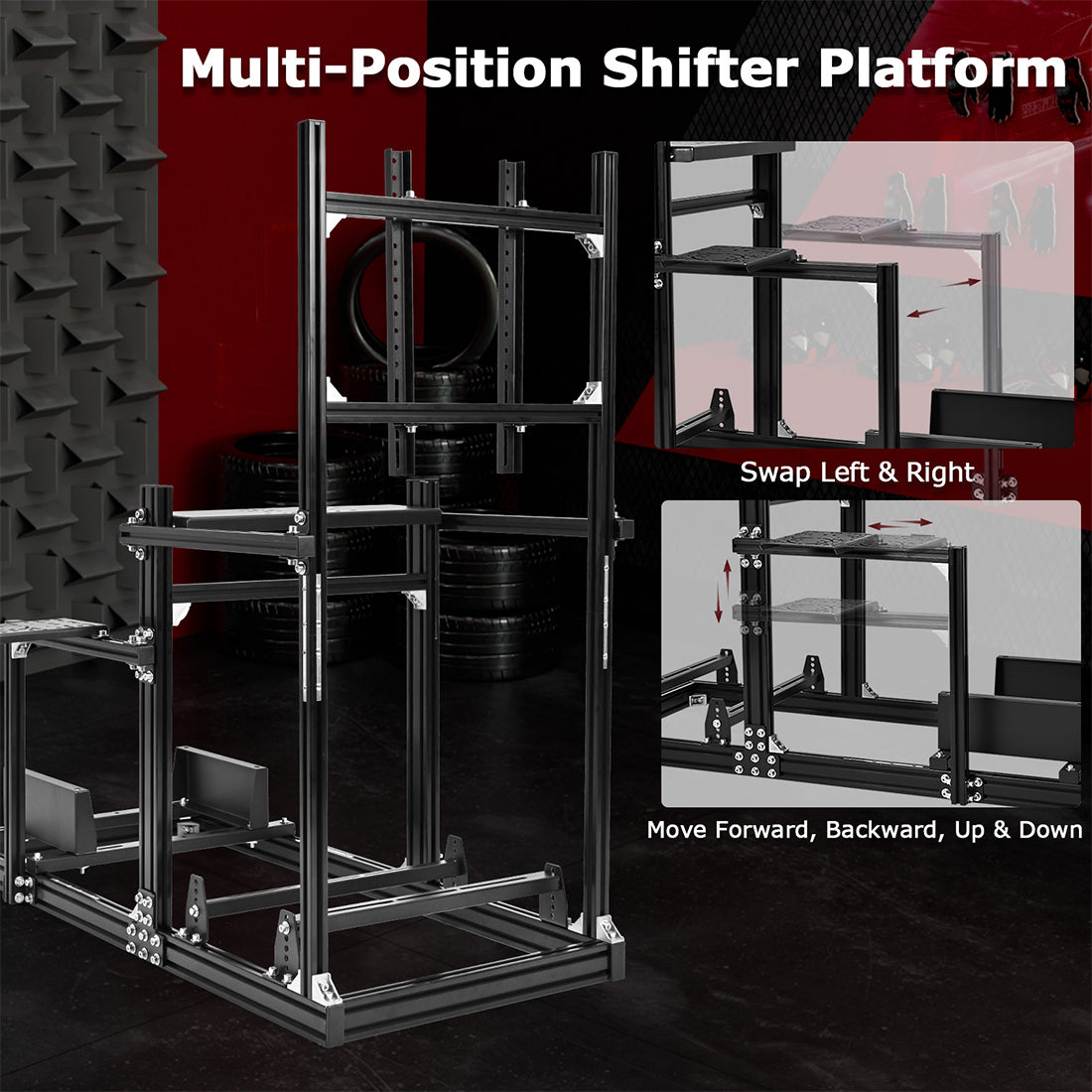 Zootopo Racing Simulator Cockpit with Monitor Mount, crafted from 3060 Aluminum Profile, Fit for Thrustmaster/Fanatec/Logitech G29 GPro, Unlimited Adjustment,Not Include Steering Wheel,Pedals,Handbrake