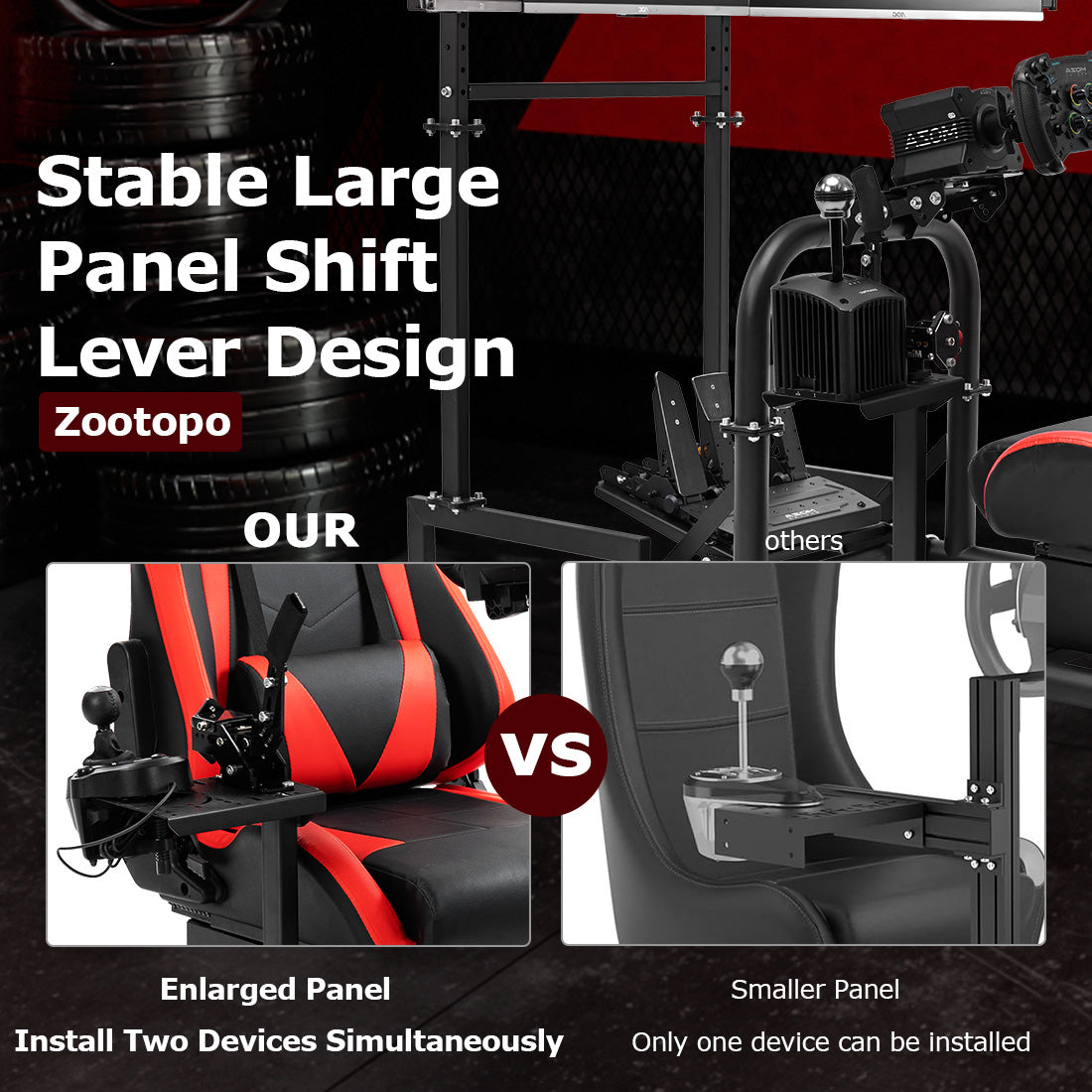 Zootopo Racing Sim Cockpit with Triple Monitor Mount and Seat Fits for Logitech/Thrustmaster/Fanatec/Moza G29 G920 G923 CSL-DD T248 Without Steering Wheel, Pedals ,TV and Shifter