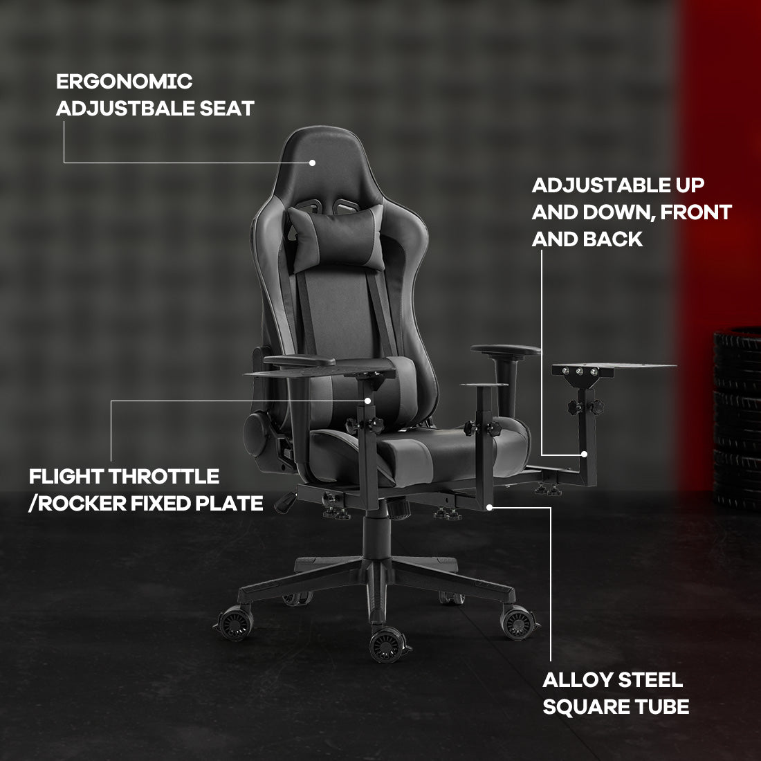 Zootopo Flight Racing Simulator Cockpit with Seat Adjustable&Shifter Platform Upgrade Fit for Logitech/Thrustmaster/Hotas Warthog G29,G920,Multi-Function&Office Use,No Throttle,Joystick,Pedal