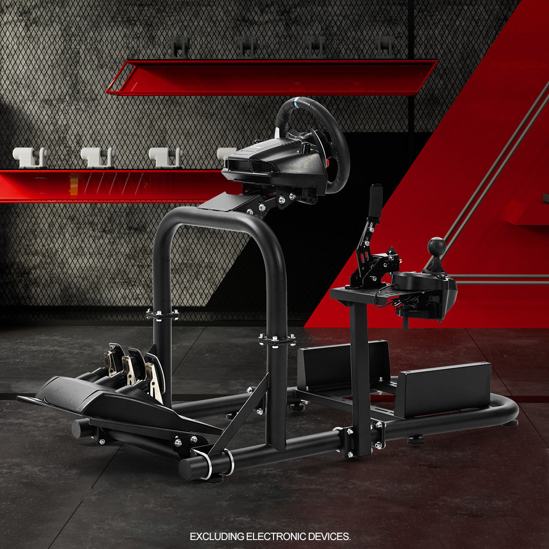 Zootopo Racing Simulator Cockpit 50mm Round Tube Driving Gaming Cockpit Fit for Logitech, Thrustmaster, Fanatec, PC, PS4, Xbox, Seat ,Pedal Wheel Not Included