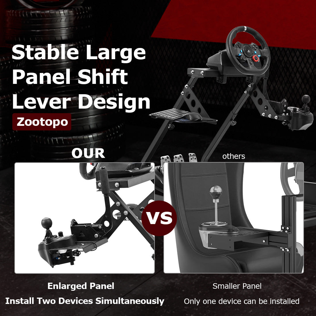 Zootopo Flight Racing Simulator Stand Fit for Fanatec/Moza/Logitech X52 PRO/Thrustmaster A10,T.16000M FCS Adjustable Versatile,No Joystick,Handbrake,Shifter,Pedals,Steering Wheel,TV Mount,Seat