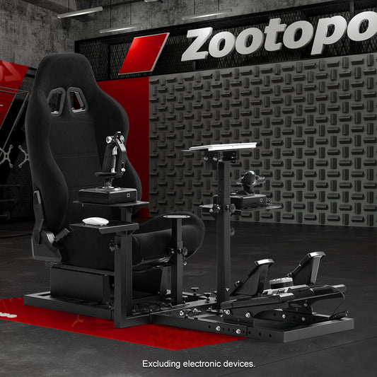 Zootopo Flight  Racing Simulator Cockpit Multi-Function Seat, Compatible with HOTAS Warthog, G Saitek, Logitech G920 G923, Thrustmaster T150, Xbox, PC ,without steering wheel, pedals, handbrake, throttle, joystick