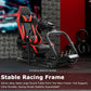 Zootopo Professional Racing Simulator Cockpit Frame with Red Seat, Fit for Logitech G920/Thrustmaster/Moza, Streamlined Dual-arm Design, No Wheel, Pedals, Handbrake and Monitor Stand