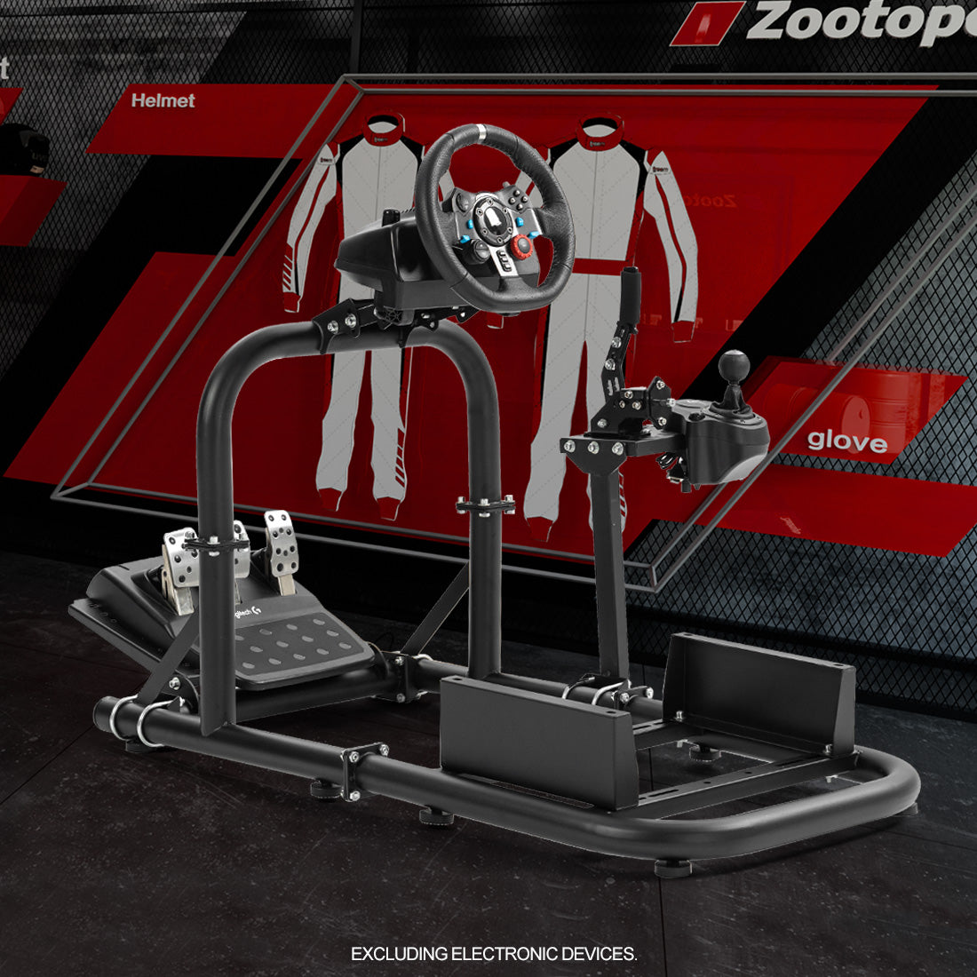 Zootopo Racing Simulator Cockpit 50mm Round Tube Driving Gaming Cockpit Fit for Logitech, Thrustmaster, Fanatec, PC, PS4, Xbox, Seat ,Pedal Wheel Not Included