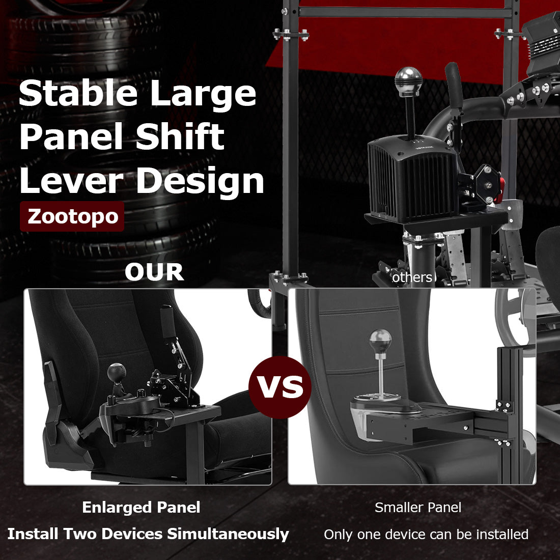 Zootopo Racing Sim Cockpit with Triple Monitor Mount and Seat Fits for Logitech/Thrustmaster/Fanatec/Moza G29 G920 G923 CSL-DD T248 Wheel Shifter Pedals  TV NOT Included