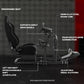 Zootopo Racing Driving Simulator Cockpit with Black Seat Stability Upgrade Fit for Logitech/Thrustmaster/Fanatec G27,G29,G920,G923,T300RS &CSL-DD Wheel Frame,No Steering Wheel,Pedal,Handbrake