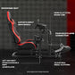 Zootopo G920 Racing Simulator Cockpit with Red Seat Frame Large Round Tube Stable and Adjustable Racing Wheel Stand Fit for Logitech G25 G27 G29 G920 Thrustmaster T80 T150 Wheel, Pedals and Shifter Not Include