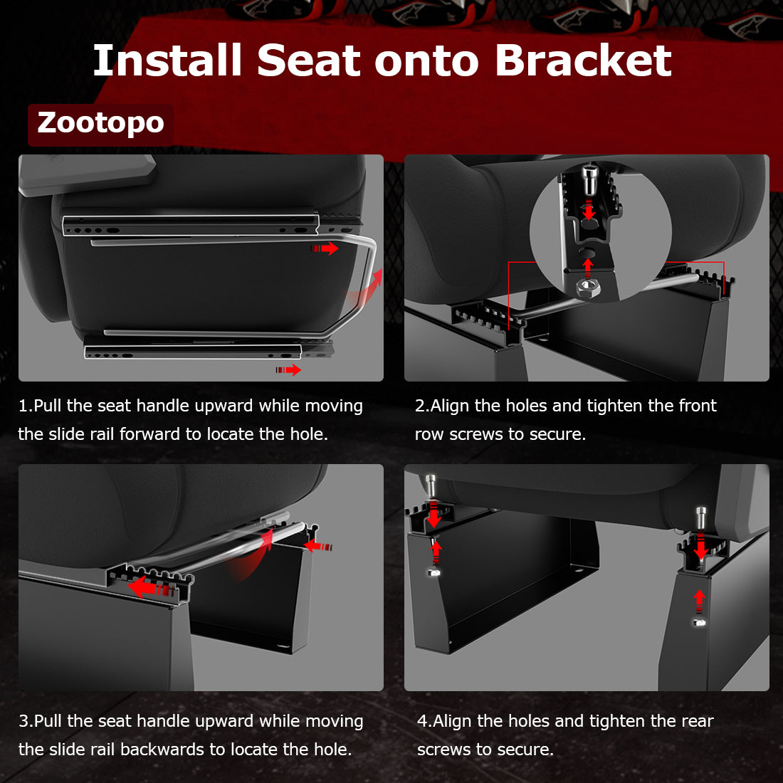 Zootopo Racing Simulator Cockpit with Black Seat Fit for Logitech G923/G29/G920, Thrustmaster, Fanatec,  Unlimited Adjustment,Not Included Shifter,Wheel,Pedals