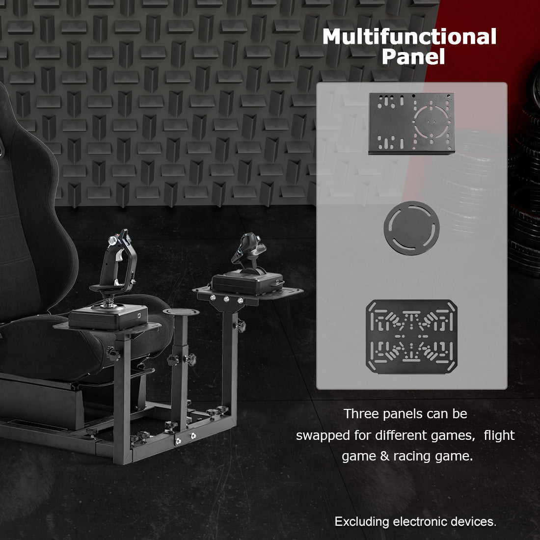 Zootopo Flight Simulator Cockpit with Black Seat Fit for Logitech X52 PRO,X56, Thrustmaster T16000M,HotasWarthing Flight Stick,Unlimited Adjustment,Not Include Steering Wheel,Pedals,Handbrake and Joystick