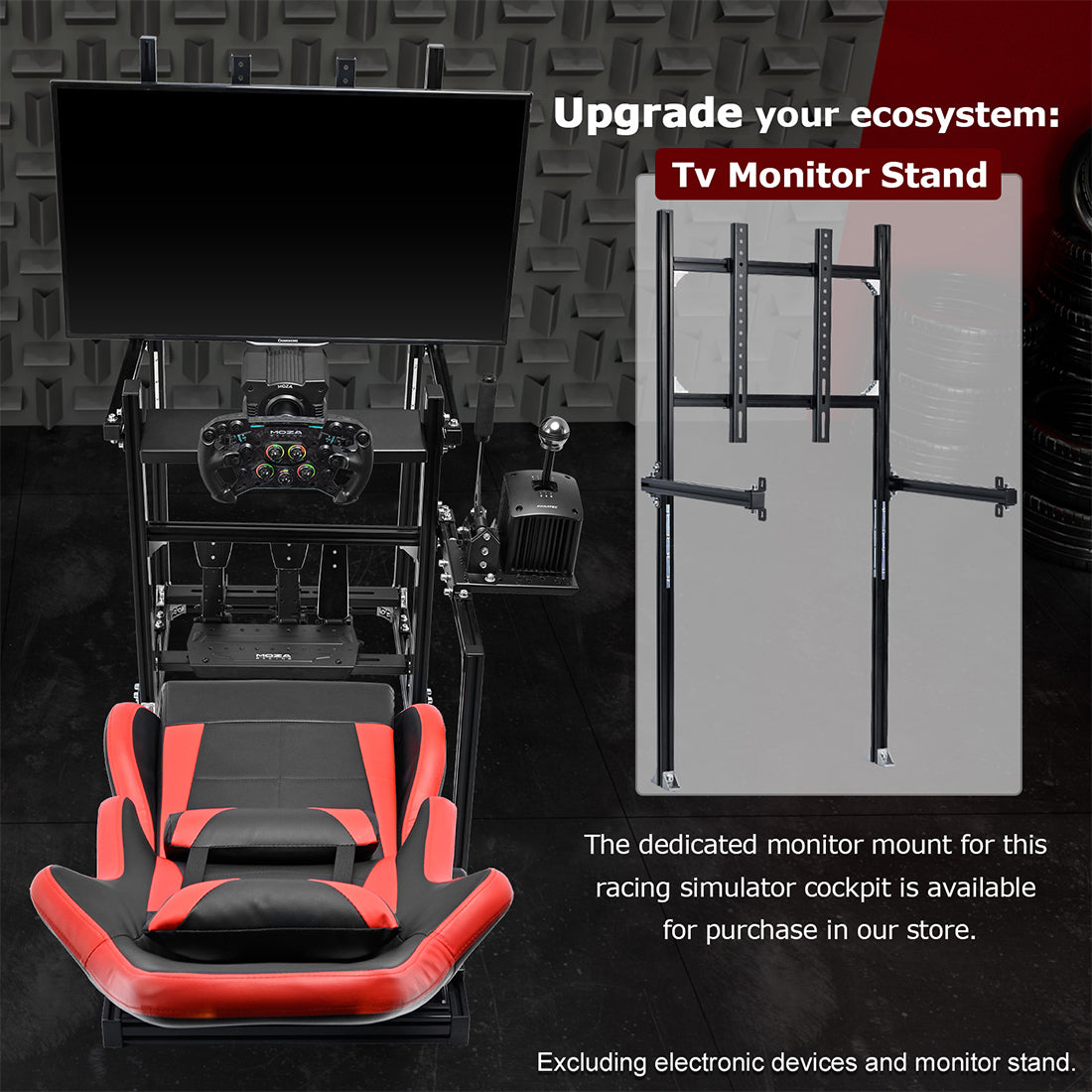 Zootopo Aluminum Profile 3060 Racing Simulator Cockpit with Seat,Fit for Thrustmaster/Fanatec/Logitech G29 ,  featuring infinite adjustability,  Not Include Steering Wheel,Pedals,Handbrake