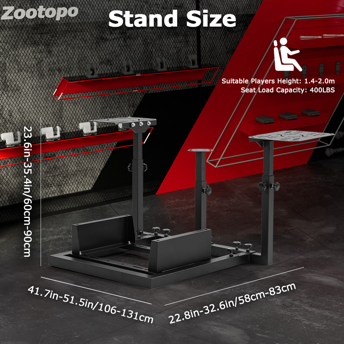 Zootopo Flight Simulator Cockpit  Fit for Logitech X52 PRO,X56, Thrustmaster T16000M,HotasWarthing Flight Stick,Unlimited Adjustment,Not Include Steering Wheel,Pedals,Handbrake and Joystick