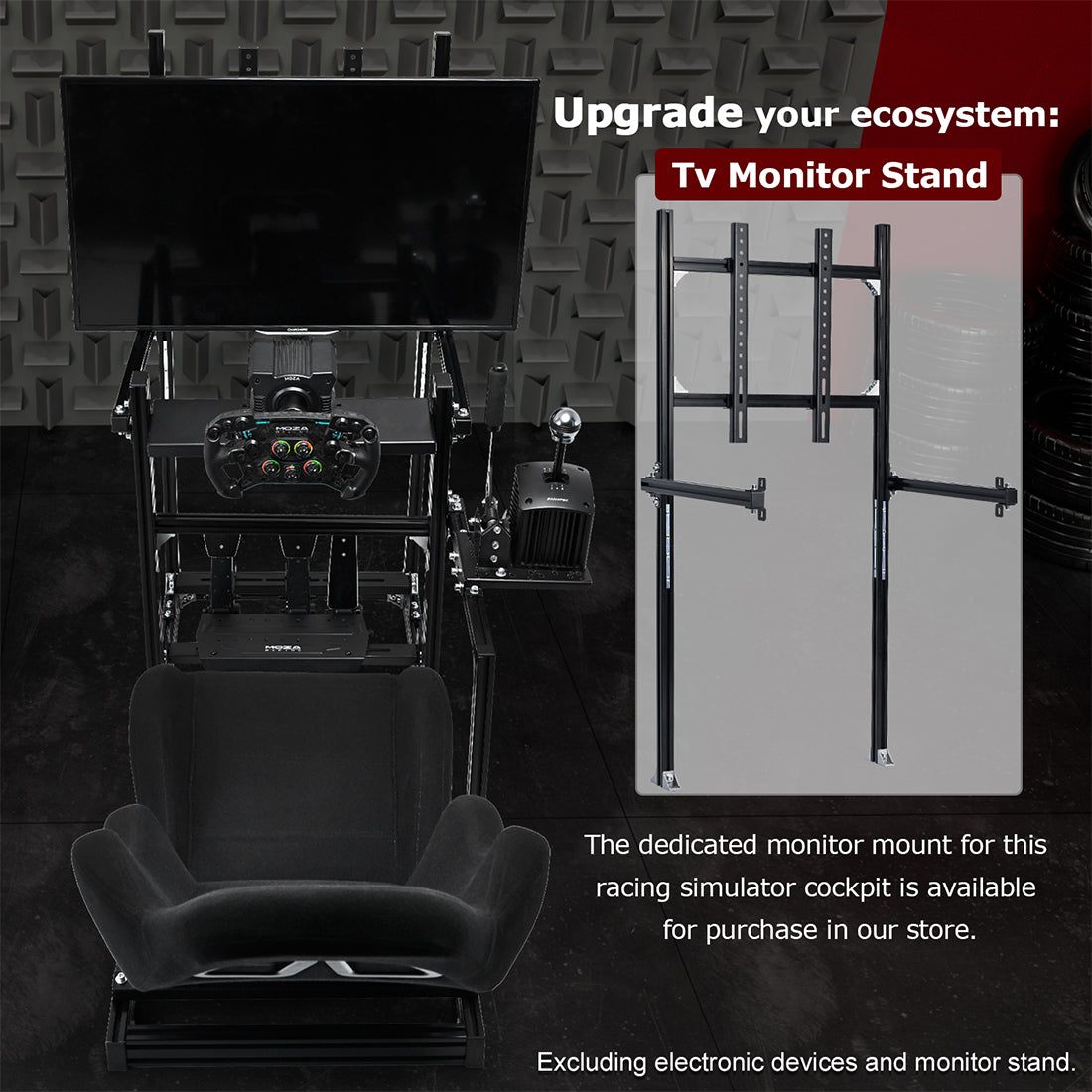 Zootopo 3060Aluminum Profile Racing Simulator Cockpit with Seat, Supports Adjustment, Compatible with Thrustmaster/Fanatec/Logitech G29 Steering Wheels,and designed  for the Sim Frame 3060 Chassis,Does Not Include Steering Wheel, Pedals, or Handbrake