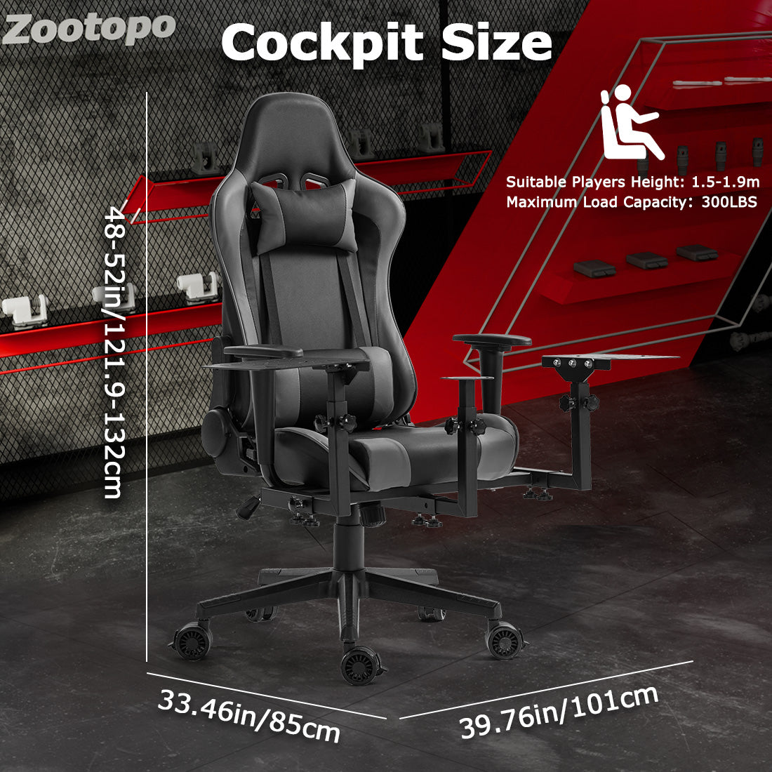 Zootopo Flight Racing Simulator Cockpit with Seat Adjustable&Shifter Platform Upgrade Fit for Logitech/Thrustmaster/Hotas Warthog G29,G920,Multi-Function&Office Use,No Throttle,Joystick,Pedal