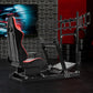 Zootopo 8040 Aluminum Profile Racing Simulaor Cockpit with Red Seat & Triple Display Stand Fit for Logitech/Thrustmaster/Fanatec G920,G923&T80 Professional,F1 Trunk,No Handbrake,Pedals,Steering Wheel
