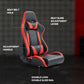 Zootopo Racing Simulator Cockpit with Red Seats, Fit for Logitech G923/G29/G920, Thrustmaster, Fanatec, Unlimited Adjustment,Not Included Shifter,Wheel,Pedals