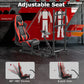 Zootopo Racing Cockpit with TV Stand &Red Seat Fit for Logitech,Thrustmaster G27 G920 T500 Wheel Shifter Pedals Not Included