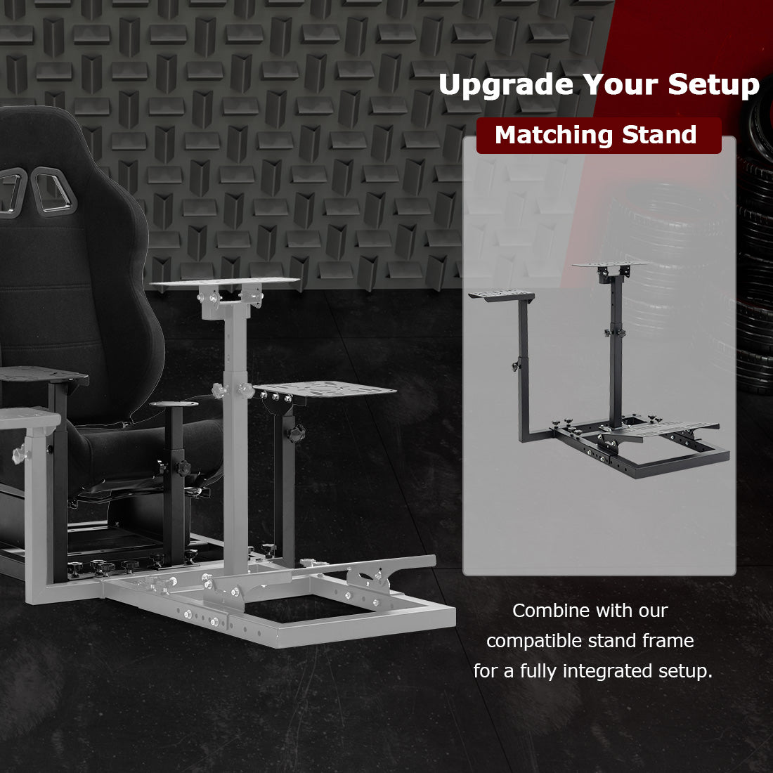 Zootopo Flight Simulator Cockpit with Black Seat Fit for Logitech X52 PRO,X56, Thrustmaster T16000M,HotasWarthing Flight Stick,Unlimited Adjustment,Not Include Steering Wheel,Pedals,Handbrake and Joystick