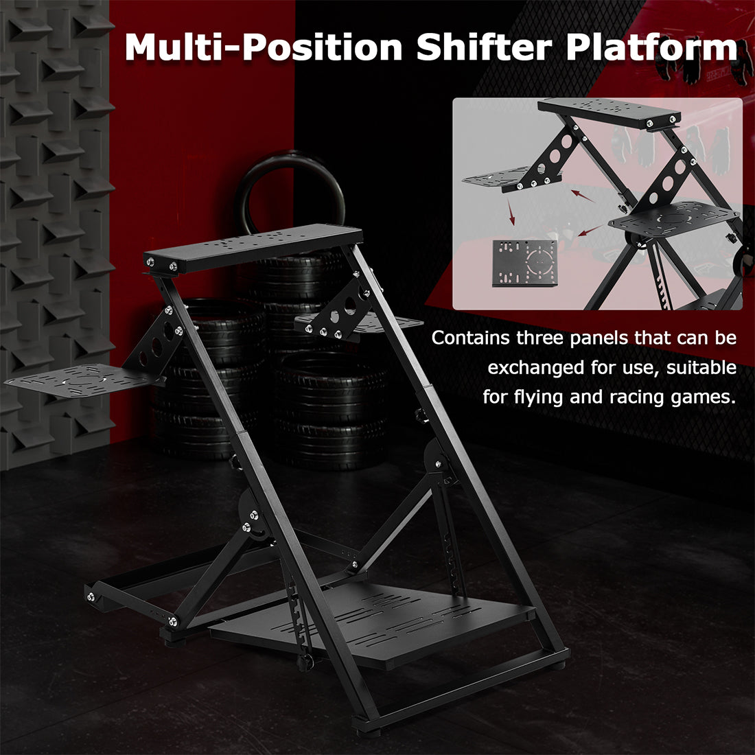 Zootopo Foldable Flight Simulation Cockpit with Fixed Slot Fit for Logitech/Thrustmaster/Hotas Warthog/Fanatec,  Adjustable Fight Sim Mount Pedals, Steering Wheel Not Included