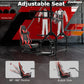 Zootopo Adjustable Racing Sim Cockpit with Red Seat Unobstructed Design for Both Legs Fit for Logitech/Thrustmaster G29 G923 G25 T80 T150 Racing Wheel Cockpit with Triple Monitor Stand Not Include Steering Wheel,Pedals,Handbrake