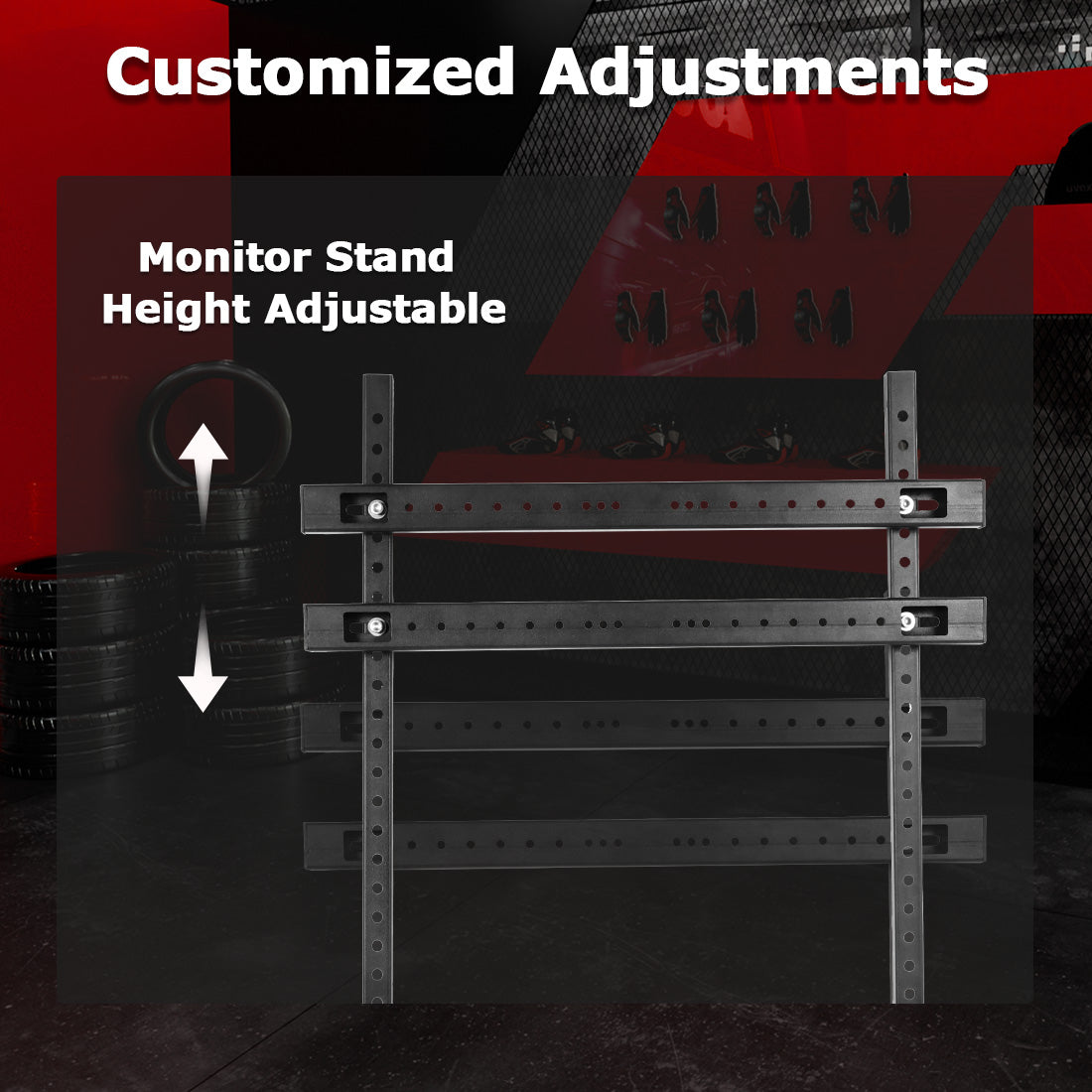 Zootopo Simulator Monitor Mount Fit for Multi-Brand Cockpit Mountable 32-55 inchs Display,Height Adjustable,NO TV,Steering Wheel,Shift Lever,Pedals,Seat and Race Frame