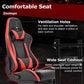 Zootopo 3060 Aluminum Profile Racing Simulator Cockpit with Red Seat and Triple-monitor Setup, Fit for Thrustmaster,for Fanatec,for Logitech G29 , Adjustable Driving Simulator Cockpit, Does Not Include Steering Wheel, Pedals, or Handbrake