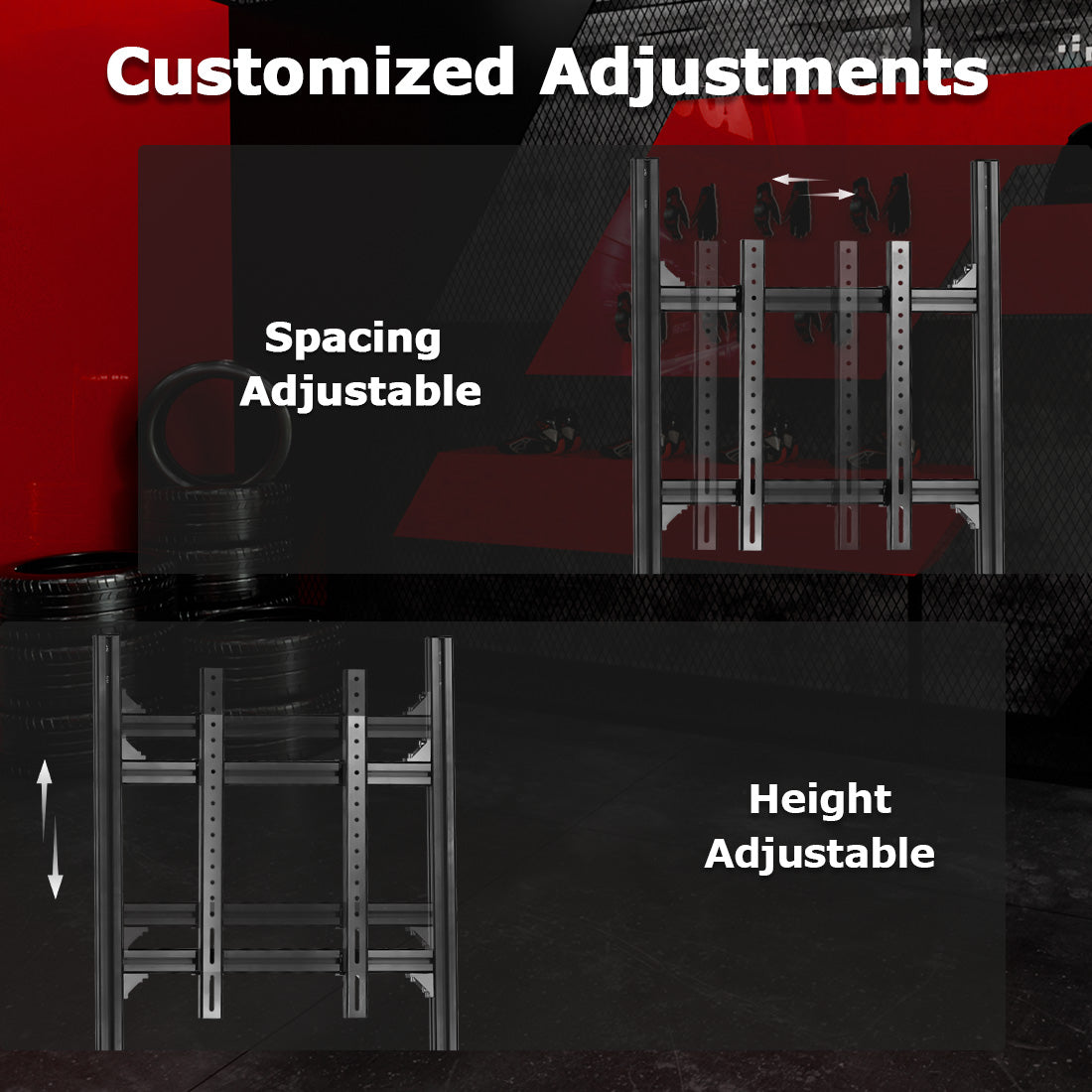 Zootopo 4040 Aluminum Profile Monitor Stand for Racing Simulator Cockpit Compatible with 27-65 Inch Display TV Mount,Adjustable Height,No Steering Wheel,Shift Lever,Pedals,TV,Seat and Cockpit