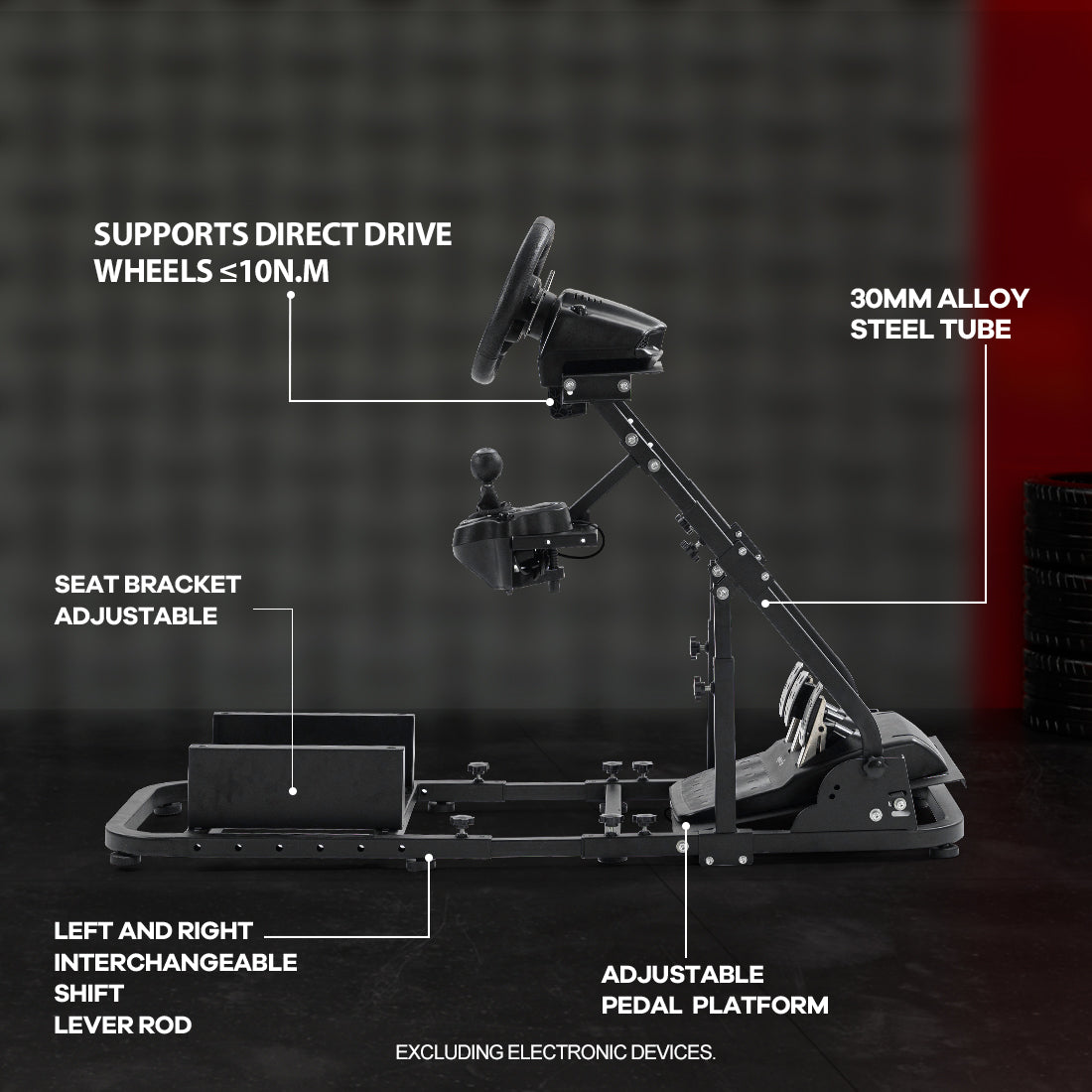 Zootopo Racing Wheel Stand Fit for Logitech G25 G27 G29 G920,Unlimited Adjustment,Foldable Racing Simulator Cockpit Frame,Not Included Shifter,Wheel,Pedals