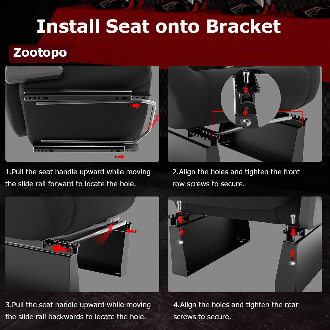 Zootopo Adjustable Racing Cockpit with Black Seat Fit for Logitech,Thrustmaster,G920,T500,Wheel Shifter Pedals Not Included