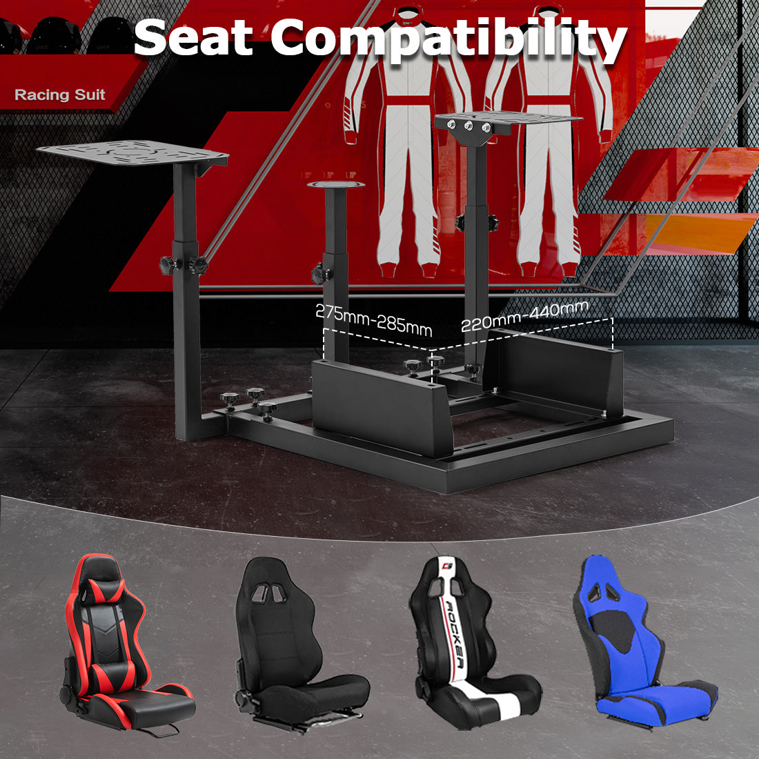 Zootopo Flight Simulator Cockpit  Fit for Logitech X52 PRO,X56, Thrustmaster T16000M,HotasWarthing Flight Stick,Unlimited Adjustment,Not Include Steering Wheel,Pedals,Handbrake and Joystick