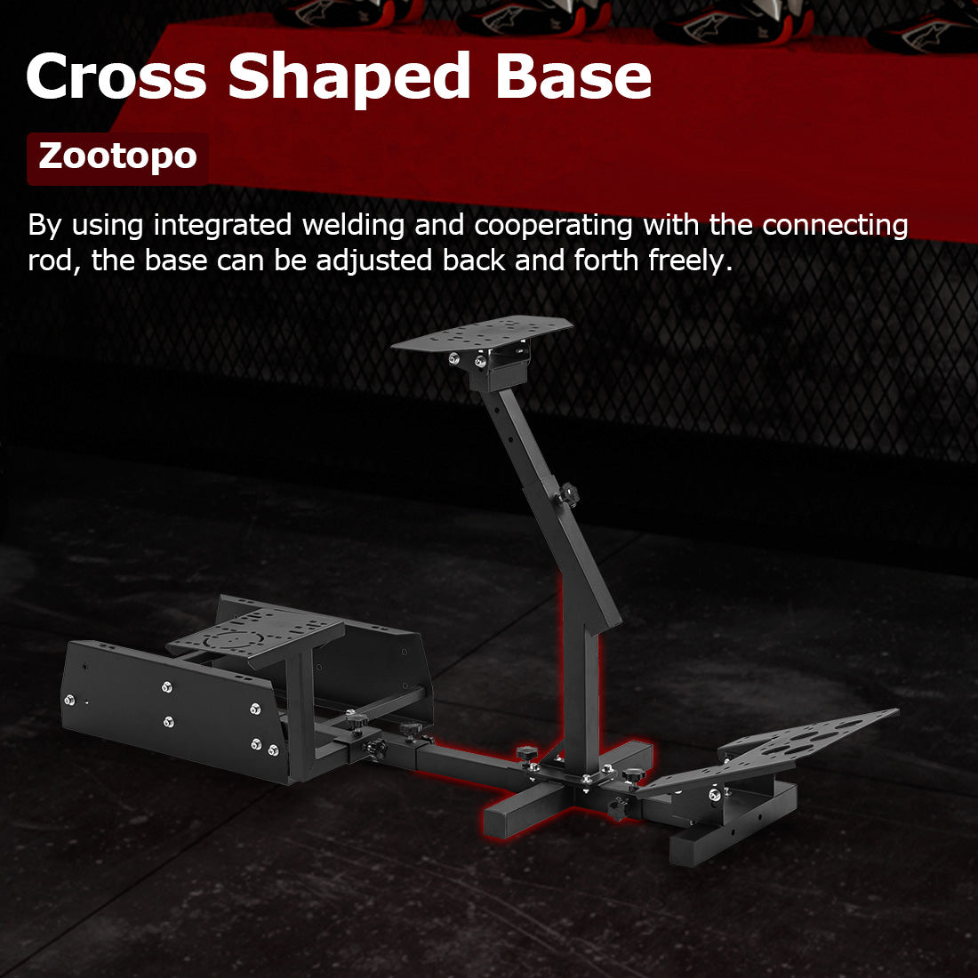 Zootopo Driving Simulator Cockpit Racing Wheel Mount, Compatible with Logitech G25/G27/G29/G920, Featuring Adjustable-height Gaming Frame with Shifter Bracket,Does Not Include Steering Wheel, Pedals, or Handbrake